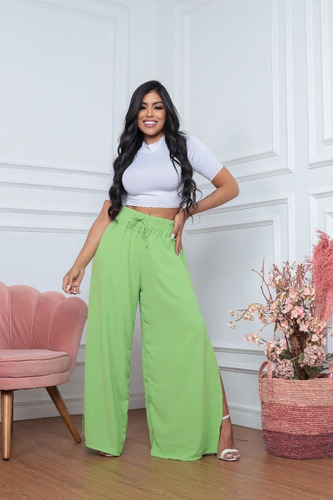 Calça Pantalona Plus Size Maravilhosa