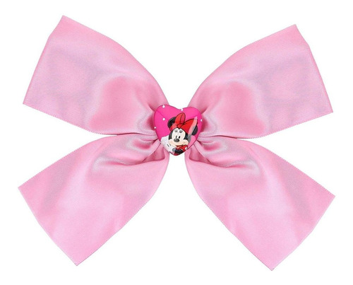 Moño Minnie Mouse Disney Oficial Pelo Corazón Botón Rosa