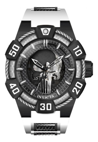 Relógio masculino Invicta Marvel 41016 branco preto