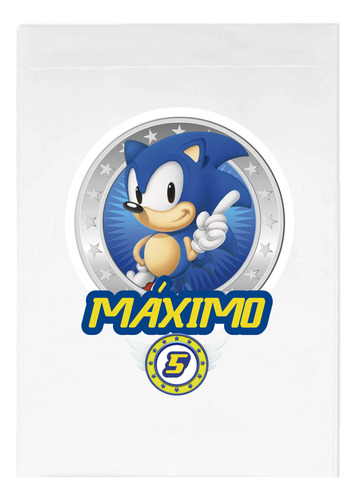 35 Bolsitas Sonic Sobre Personalizada Cumpleaños Souvenir
