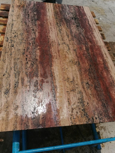 Travertino Rojo Al Acido Poro Abierto 40x60x1cm 1 Pieza