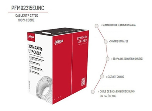 Dahua Pfm920i-5eunc Cable Utp Blanco 100% Cobre 305m Cat5e