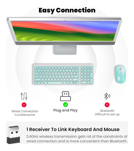 Combo De Mouse De Teclado Inalámbrico Cimetech, Teclado Inal