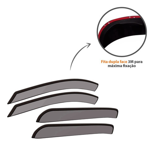 Kit Calha Chuva Defletor 4 Portas Toyota Corolla - Tg Poli