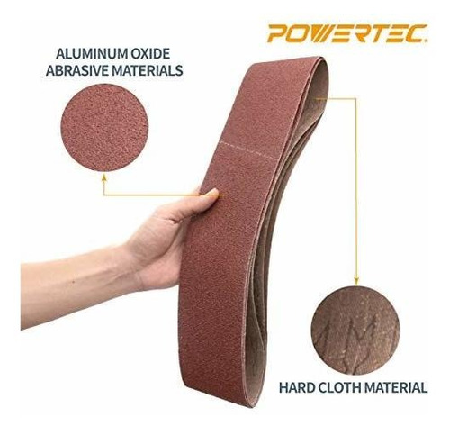Imagen 4 de 5 de Powertec 110113 Correas De Lijado De 4 X 36 Pulgadas | Banda