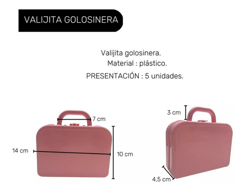 Imagen 2 de 10 de Valijita Plastica Mini X 5 + 3 Planchas De Stickers Souvenir
