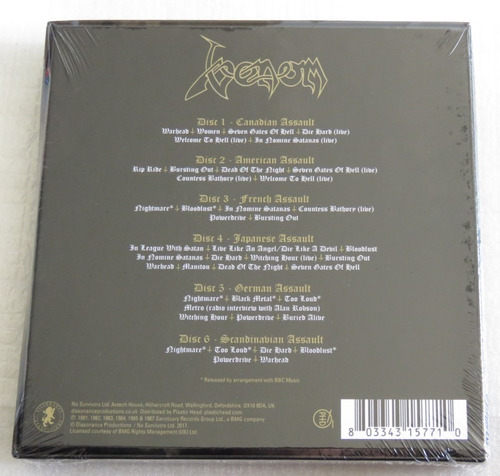 Imagem 2 de 5 de Venom Assault! 6 Cd Box Selado Canadian American Japanese