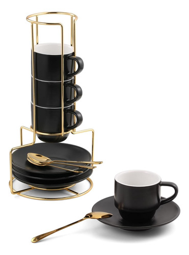 Lareina 3 Onzas De Tazas De Café Espresso Con Platillos, Cuc