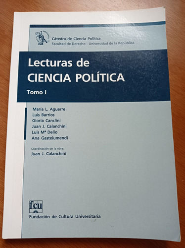 Lectura De Ciencia Política (tomo I) - Varios Autores - Fcu