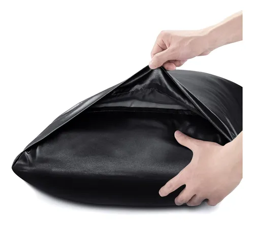 Funda Para Almohada En Satin Anti Frizz Cuida Cabello Negro