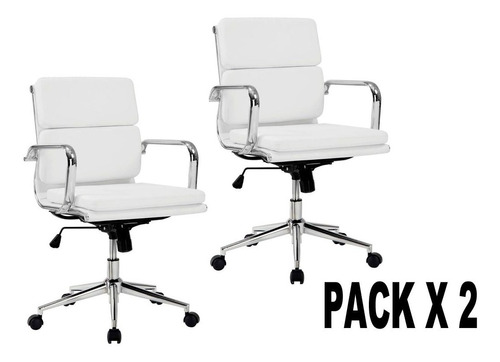 Pack 2 Sillon Acolchado Escritorio  Aluminium Soft Pad Bajo