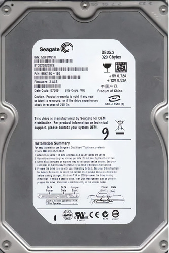 Disco duro interno Seagate Db35.3 de 320 GB