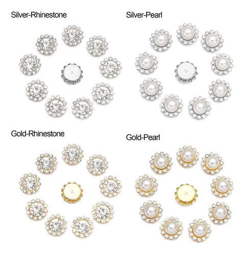 Botones De Diamantes De Imitación, Botón De Perlas, Horquill