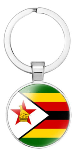 Vmcoatdu Llavero Con Bandera Nacional De Zimbabue, Regalo P.