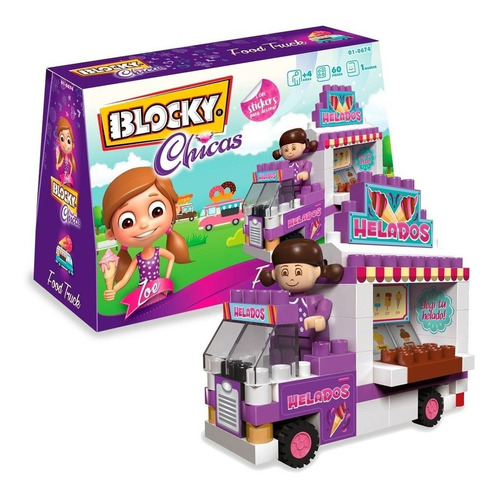 Blocky Chicas Food Truck 65ladrillos Bloques Nena Zoe Helado
