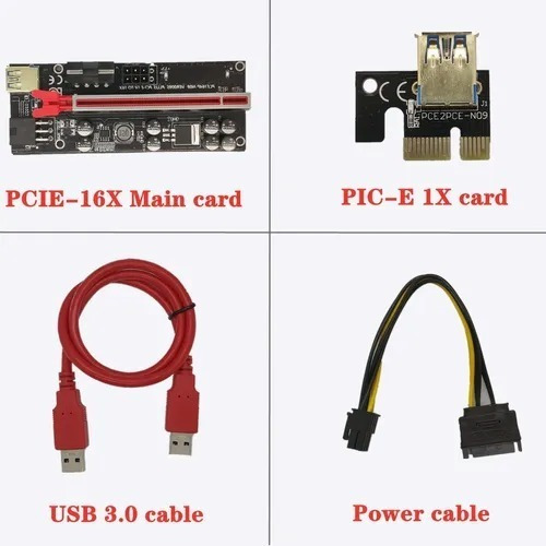 Imagen 3 de 6 de Riser Pcie 16x A 1x V009s Plus Minería Crypto Ethereum