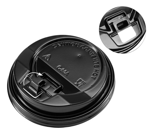 Vaso Papel Color Negro Y Tapa 12oz Pack Blackout C/500pzs Negro