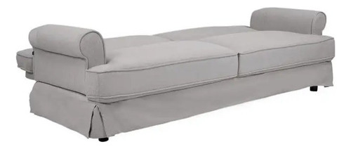 Sofá-cama Gaia, poltrona Monie cinza claro, tamanho duplo 211 cm, base de madeira, 1 unidade
