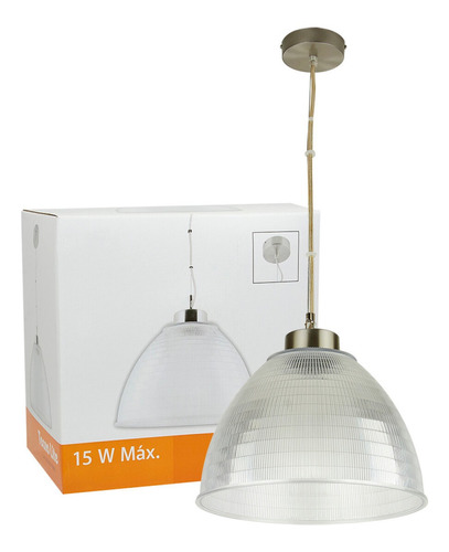 Luminaria Suspendida Acero Pc Rayado 15w Lucca Pc Tecnolite