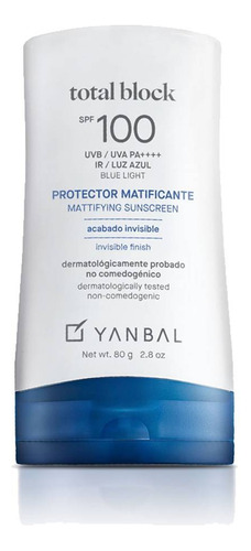  Protector Solar Matificante Spf100 Total Block Yanbal