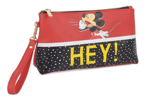 Necessaire Porta Objetos Alça Pulso Mickey Luxcel Vermelho