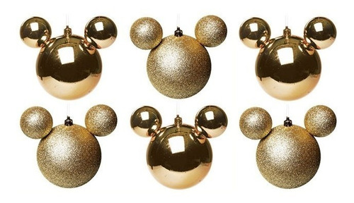 Imagem 1 de 1 de Enfeite De Natal Mickey Dourado- Disney