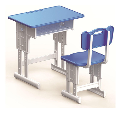 Juego De Escritorio Y Silla Para Casa De Muñecas, Azul