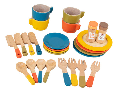 Platos De Juguete De Madera, Platos Montessori A Juego De