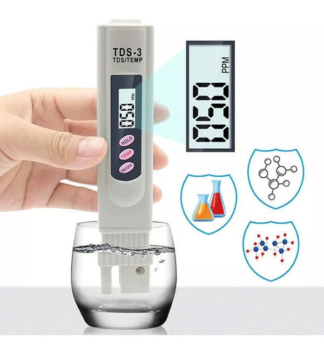 Imagen 6 de 8 de Medidor Tds De Calidad De Agua Solidos Ppm 2 En 1 Termómetro