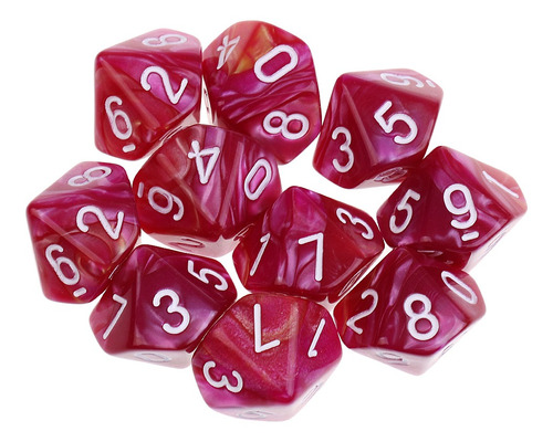 10 Dados Poliédricos Acrílicos D10 Para Juegos