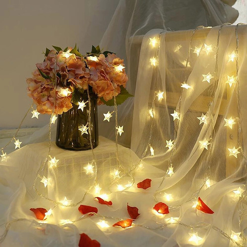 Imagen 5 de 10 de Cortinas Serie Luces Led De La Estrella Cuerda Usb 20ft/6m