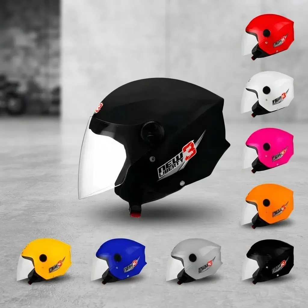 Capacete Moto Aberto Pro Tork New Liberty Three Preto Tamanho 60 Desenho Solid Viseira Cristal