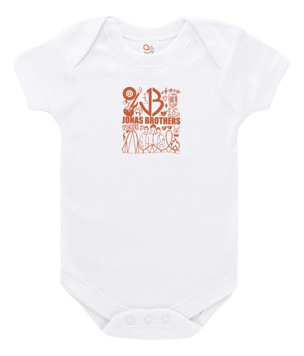 Body Bebe Manga Corta Personalizado Logo Jonas Brothers