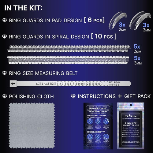 Kit De Ajuste Tamaño Para Anillos Sueltos Unisex Espiral