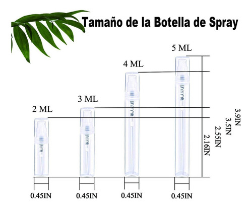 D Mini Atomizador Perfume Botella Spray Plástico (60pcs 5ml)