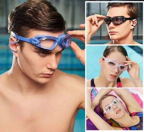 Imagen 8 de 9 de Antiparras Natación + Tapon De Oido Clip De Nariz Y Estuche