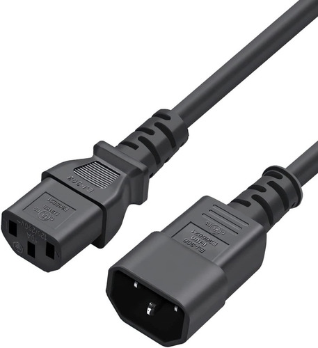 Extensão Cabo De Força C13 Para C14 10a 4 Metros Iec 53 127/220v
