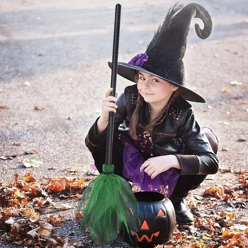 Vassoura De Bruxa Halloween Infantil