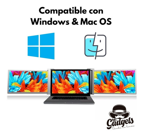 2 Pantallas Para Laptop Portátil Doble Monitor 14'' 1080p