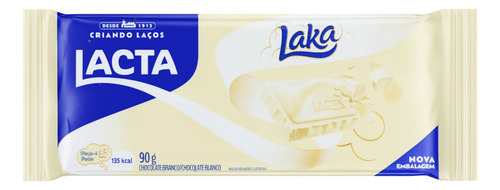 Chocolate branco Laka Lacta Mondelez  pacote 90 g