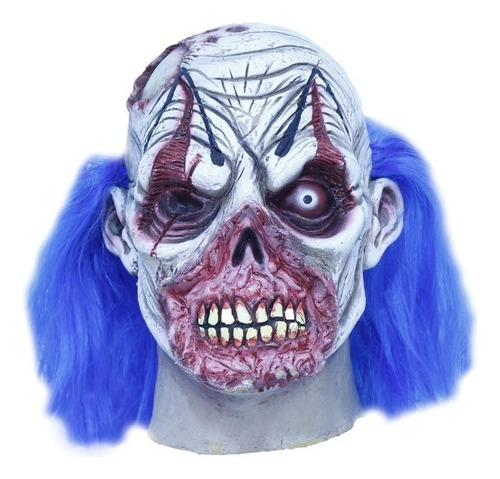 Máscara Payaso Zombie Látex Halloween Color Blanco