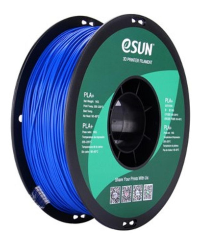 Imagen 1 de 1 de Filamento 3D PLA+ Esun de 1.75mm y 1kg blue
