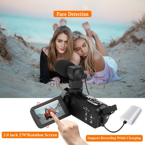 Cámara De Vídeo Digital Con Wifi, Videocámara 4k Con