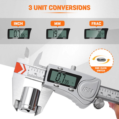 Calibre Digital Hardell Micrómetro Vernier Impermeable Ip54
