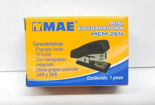 Mini Engrapadora Con Saca Grapas Integrado Mem-26n /vc