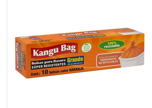 Imagen 3 de 3 de Bolsa Para Basura Grande Kangu Bag, 10 Pzas