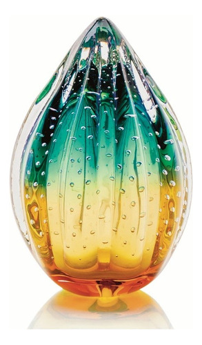 Vaso Pinha Em Cristal Murano Verde E Âmbar São Marcos