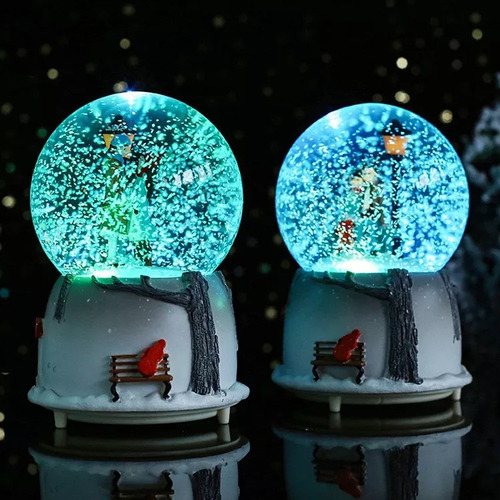 Bola De Cristal Musical En 3d Con Lámpara De 7 Colores Copo
