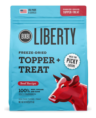 Comida Liofilizada Sabor Res Para Perros Bixbi 127.5 G