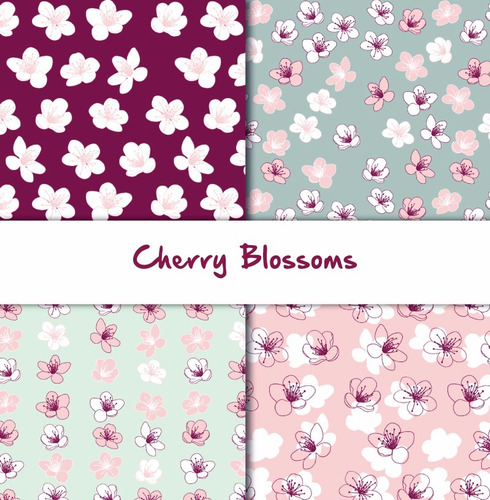 Pack Fondos Vectorizados Cherry Blossoms Flores Cerezo .ai